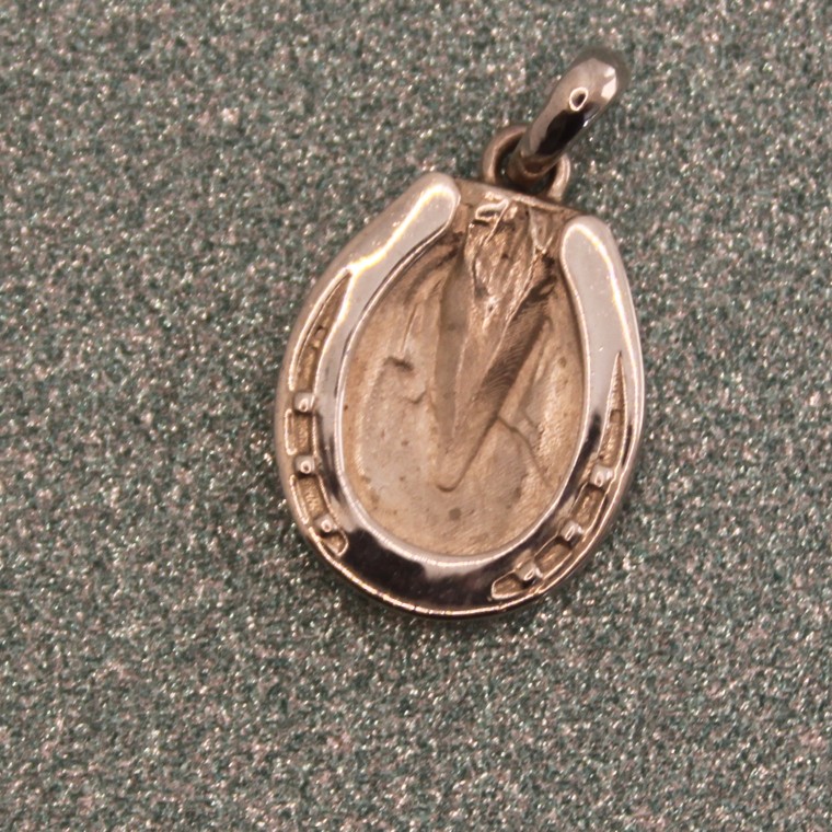 Sterling silver hoofprint pendant