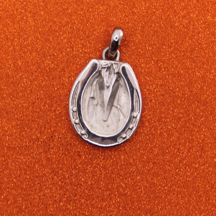 Sterling silver hoofprint pendant