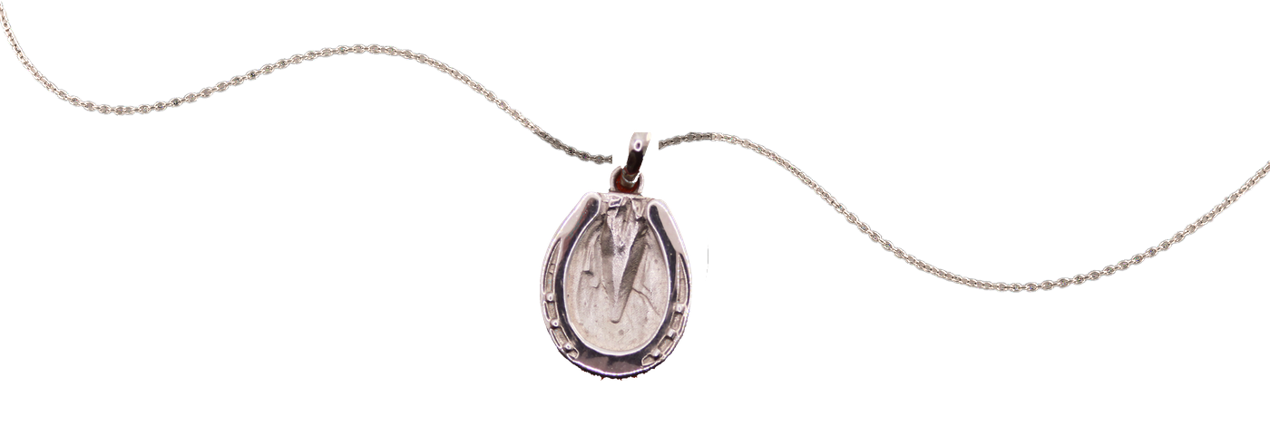 Sterling silver hoofprint pendant on a chain